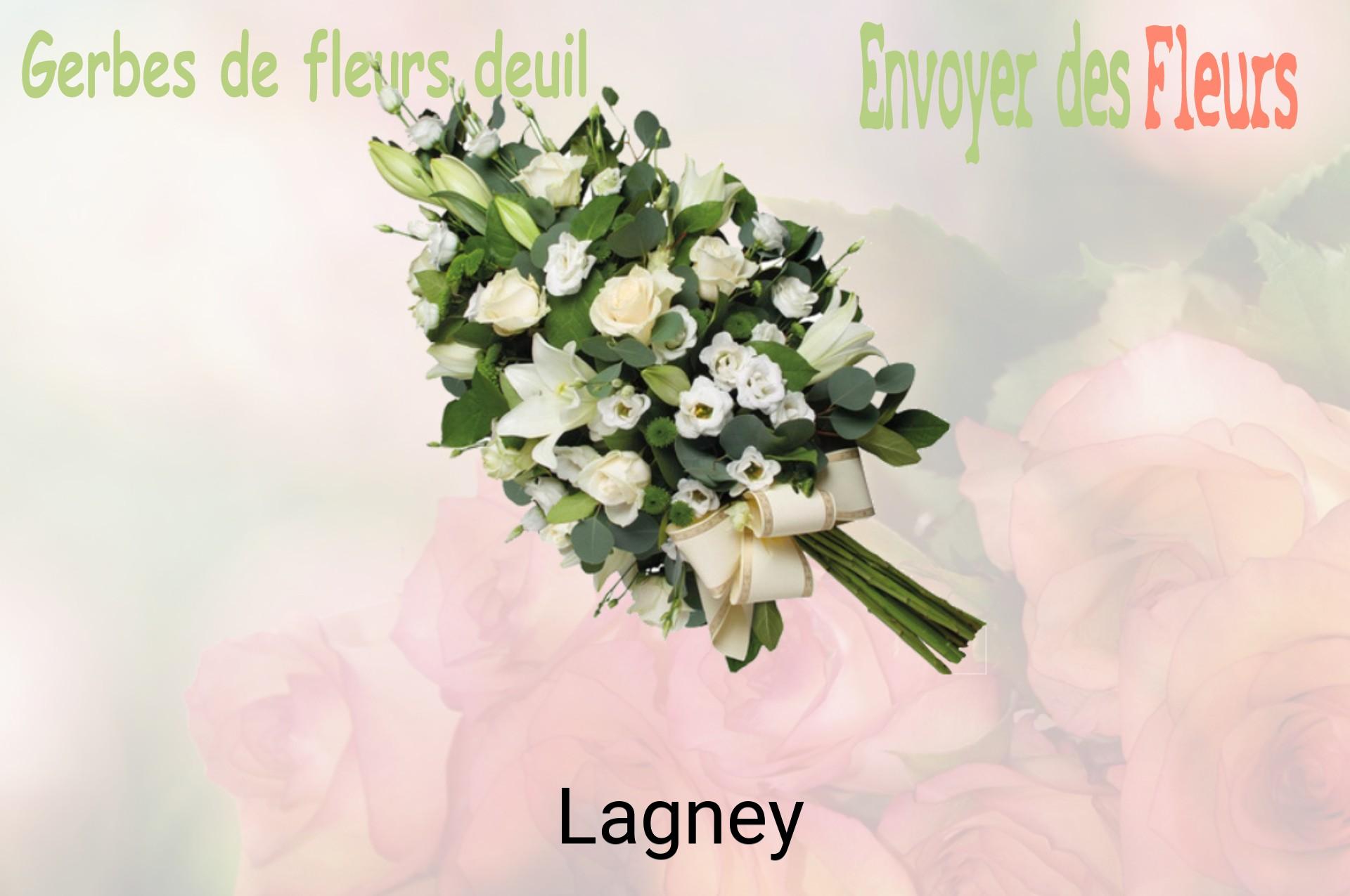 Gerbe de fleurs de deuil livrée à Lagney